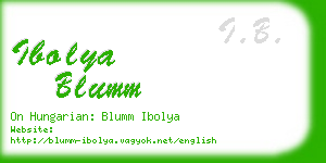 ibolya blumm business card